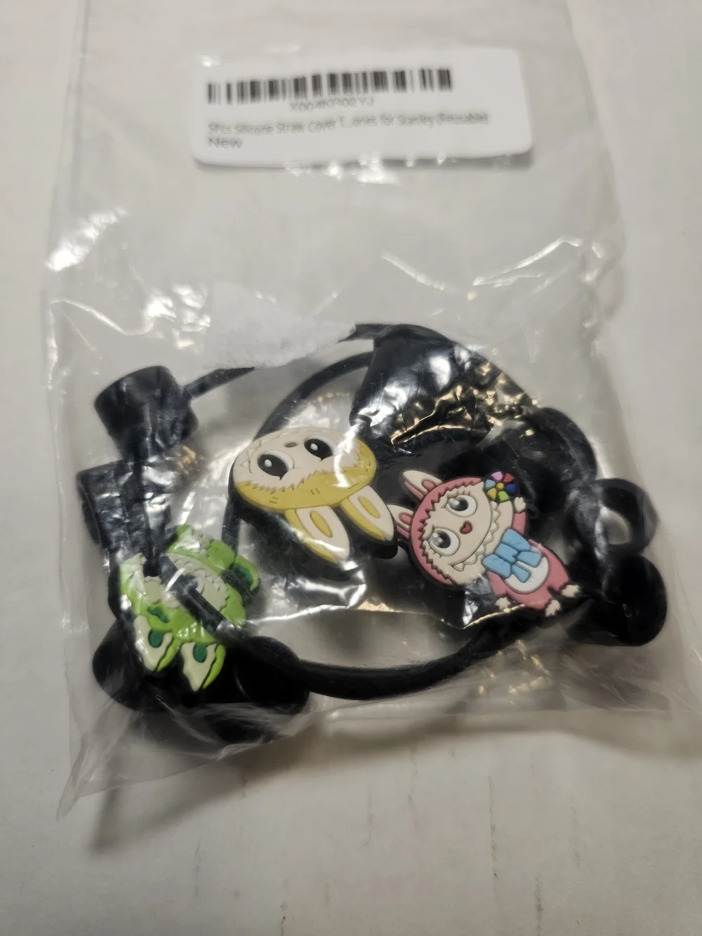 Labubu Straw Topper - The Monsters Straw Charm Cover Set Of 5.